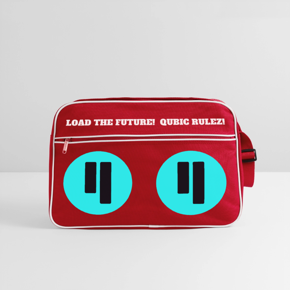 Qubic Rulez (Original) - Retro Tasche - Rot/Weiß