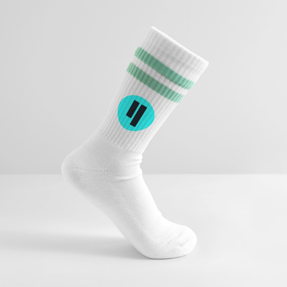 Qubic Logo (Original) - Tennissocken Premium - Weiß/Mint