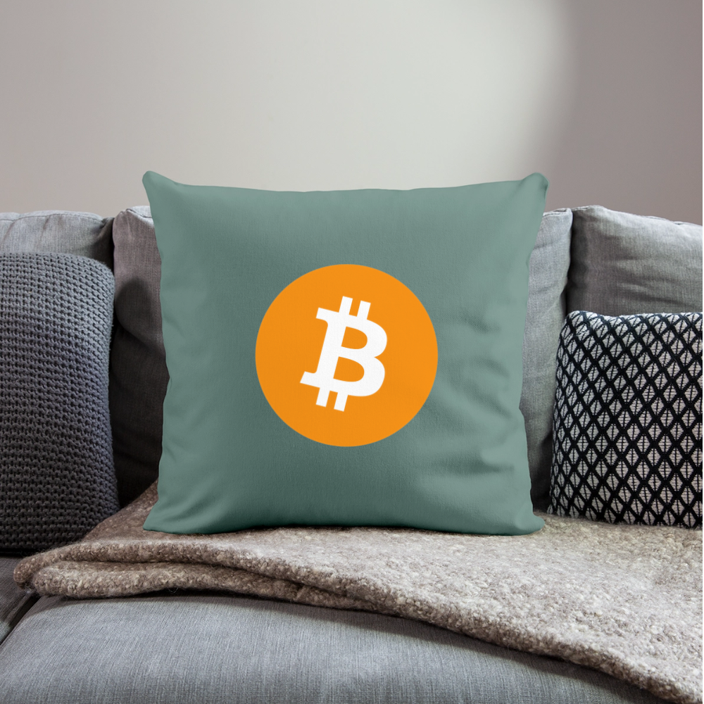 Bitcoin Logo (Original) - Polster 44 x 44 cm - Tanngrün