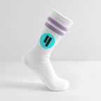 Qubic Logo (Original) - Tennissocken Premium - Weiß/Flieder 