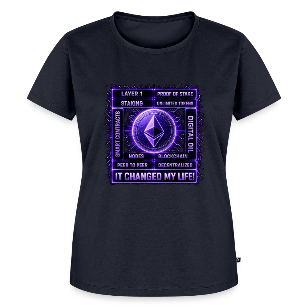 Ethereum Changed Life (Fan-Art) - Damen T-Shirt Premium - Navy