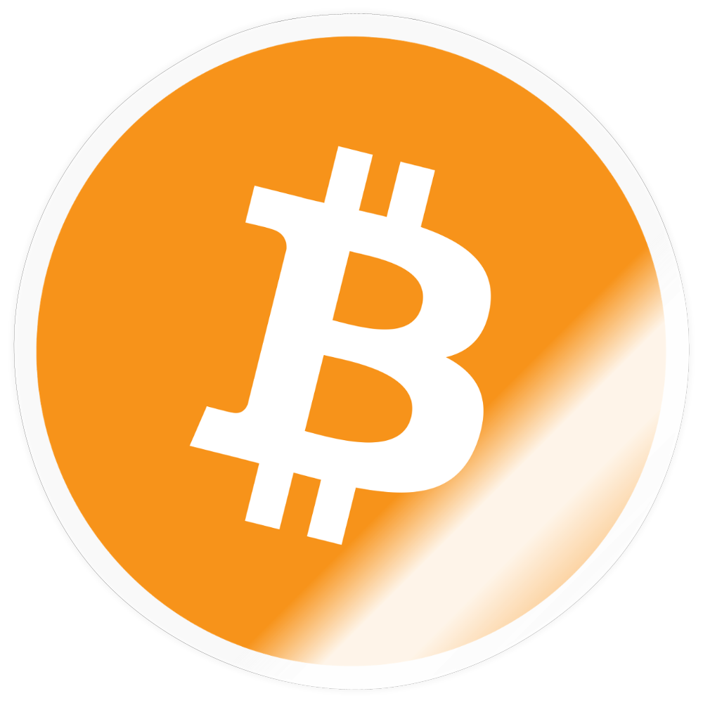 Bitcoin Logo (Original) - Sticker 10 x 10 cm - Transparent glänzend
