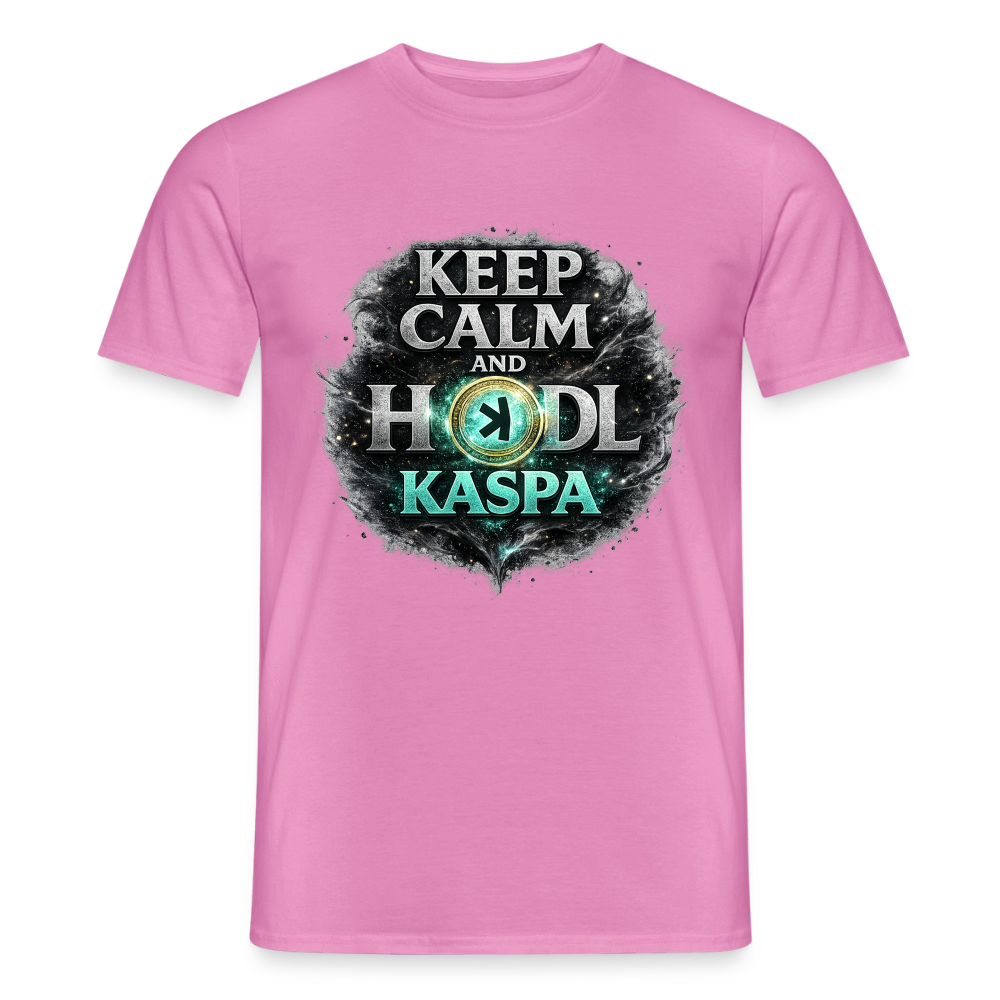 Keep Calm and Hodl Kaspa (Fan-Art) - Herren T-Shirt - Pink