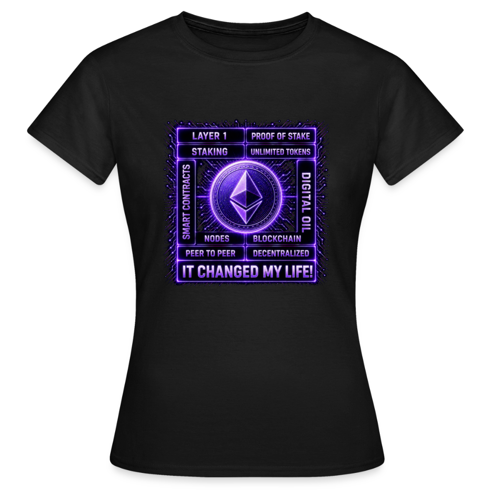 Ethereum Logo (Original) - Damen T-Shirt - Schwarz
