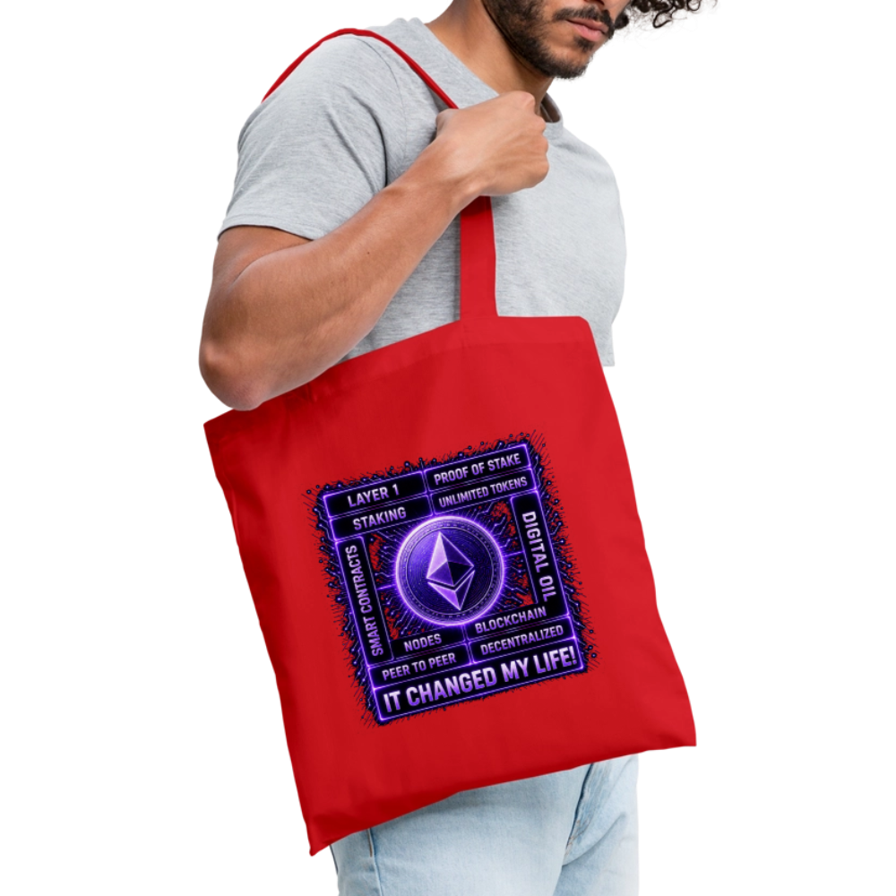 Ethereum Changed Life (Fan-Art) - Stofftasche - Rot