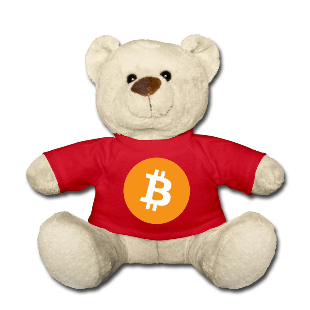 Bitcoin Logo (Original) - Teddybär - Rot