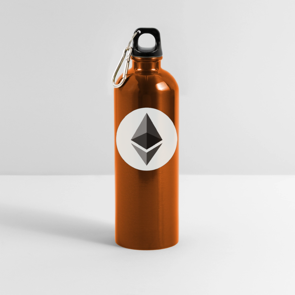 Ethereum Logo (Original) - Trinkflasche mit Karabiner 750 ml - Orange