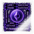Ethereum Changed Life (Fan-Art) - Sticker 10 x 10 cm - Transparent glänzend