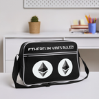 Ethereum Logo (Original) - Retro Tasche - Schwarz/Weiß