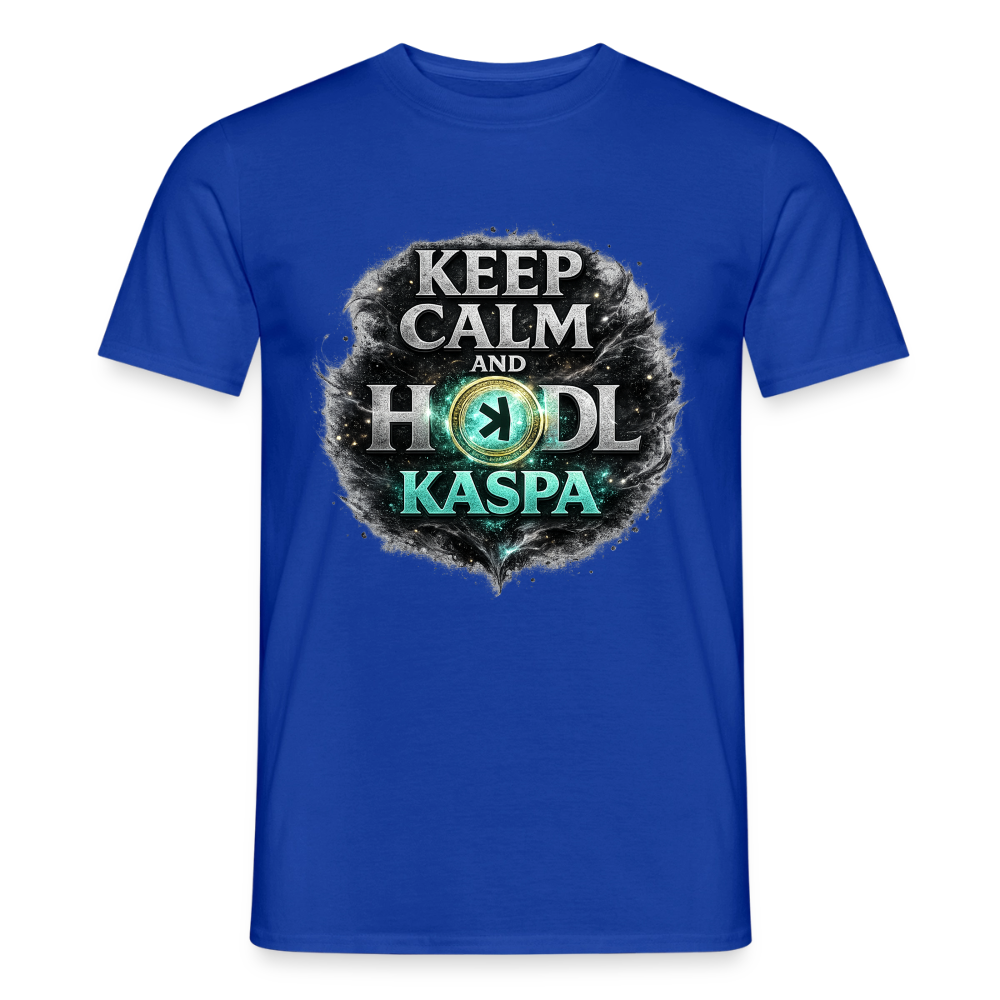 Keep Calm and Hodl Kaspa (Fan-Art) - Herren T-Shirt - Dunkelblau