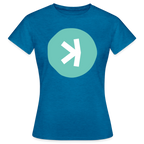 Kaspa Logo hell (Original) - Damen T-Shirt - Antikblaues Saphir meliert
