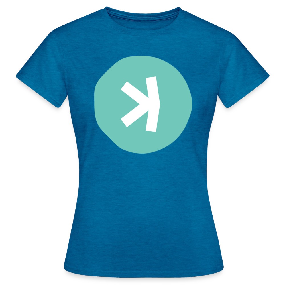 Kaspa Logo hell (Original) - Damen T-Shirt - Antikblaues Saphir meliert