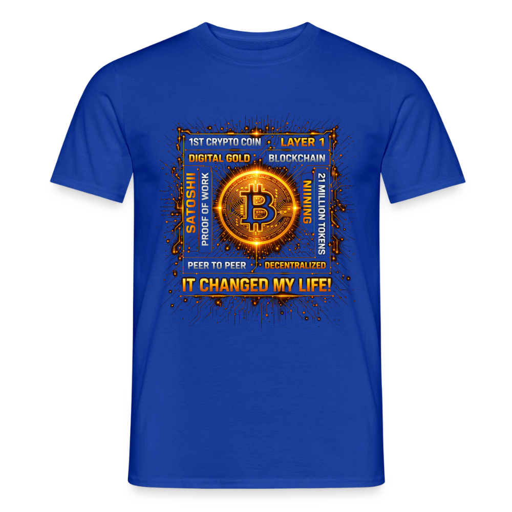Bitcoin Changed Life (Fan-Art) - Herren T-Shirt - Dunkelblau