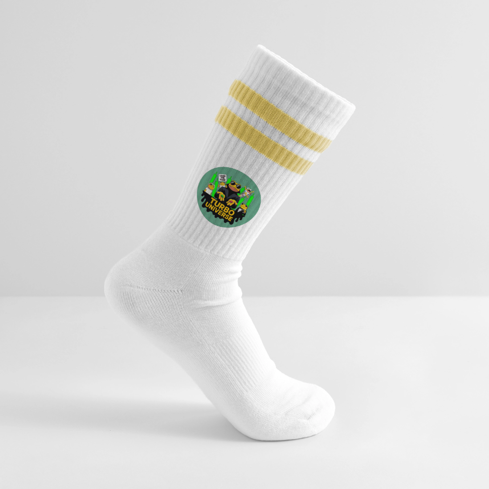 Turbo Universe (Fan-Art) - Tennissocken Premium - Weiß/Gelb