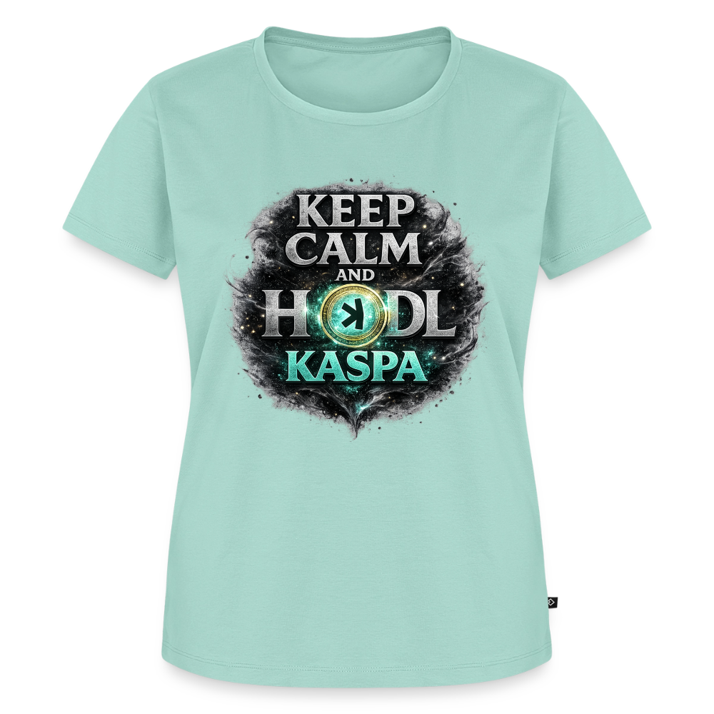 Keep Calm and Hodl Kaspa (Fan-Art) - Damen T-Shirt Premium - Mint 