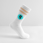 Qubic Logo (Original) - Tennissocken Premium - Weiß/Pfirsich