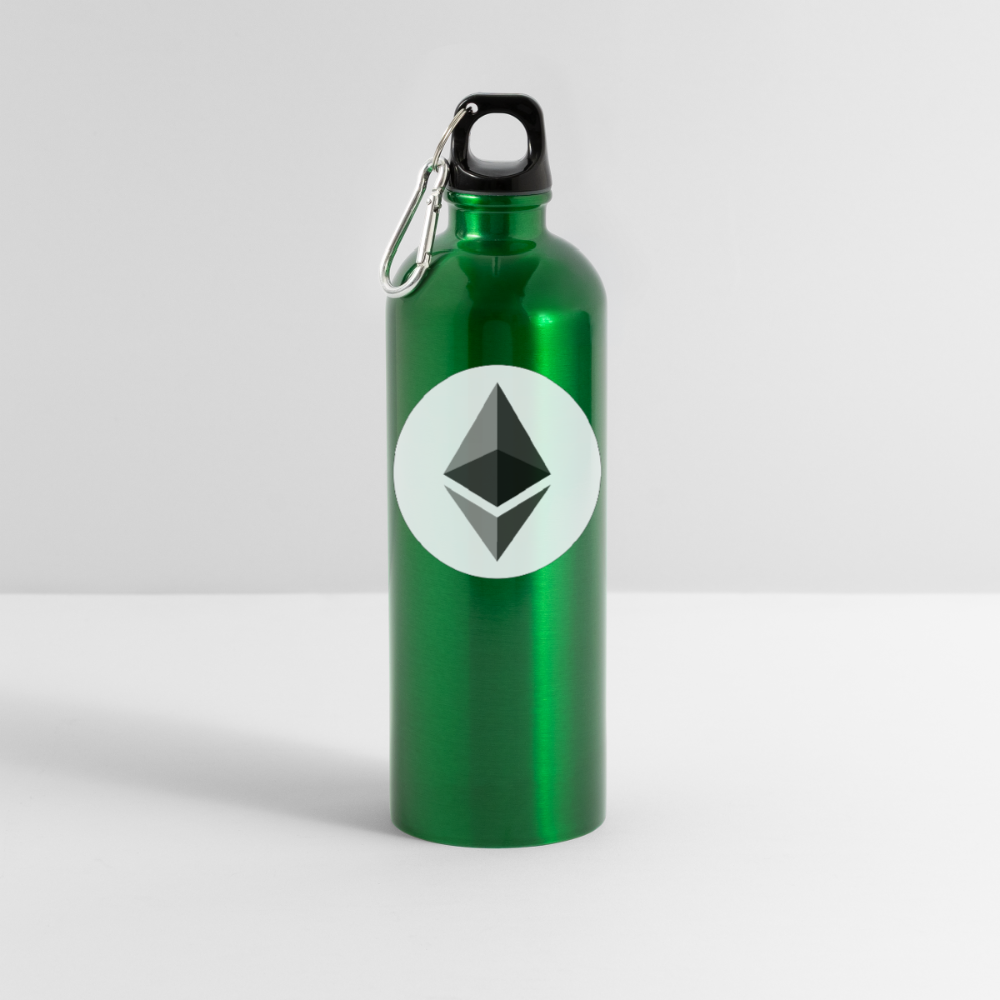 Ethereum Logo (Original) - Trinkflasche mit Karabiner 750 ml - Kelly Green