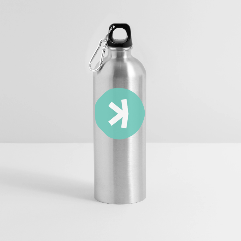 Kaspa Logo hell (Original) - Trinkflasche mit Karabiner 750 ml - Lightsilver