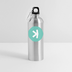 Kaspa Logo hell (Original) - Trinkflasche mit Karabiner 750 ml - Lightsilver