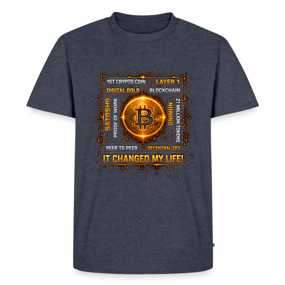 Bitcoin Changed Life (Fan-Art) - Herren T-Shirt Premium - Jeansblau 