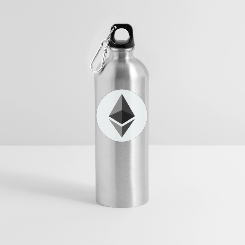 Ethereum Logo (Original) - Trinkflasche mit Karabiner 750 ml - Lightsilver