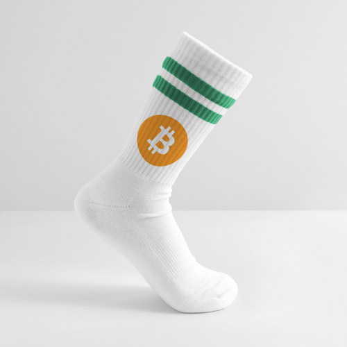 Bitcoin Logo (Original) - Tennissocken Premium - Weiß/Grün