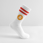 Bitcoin Logo (Original) - Tennissocken Premium - Weiß/Rot