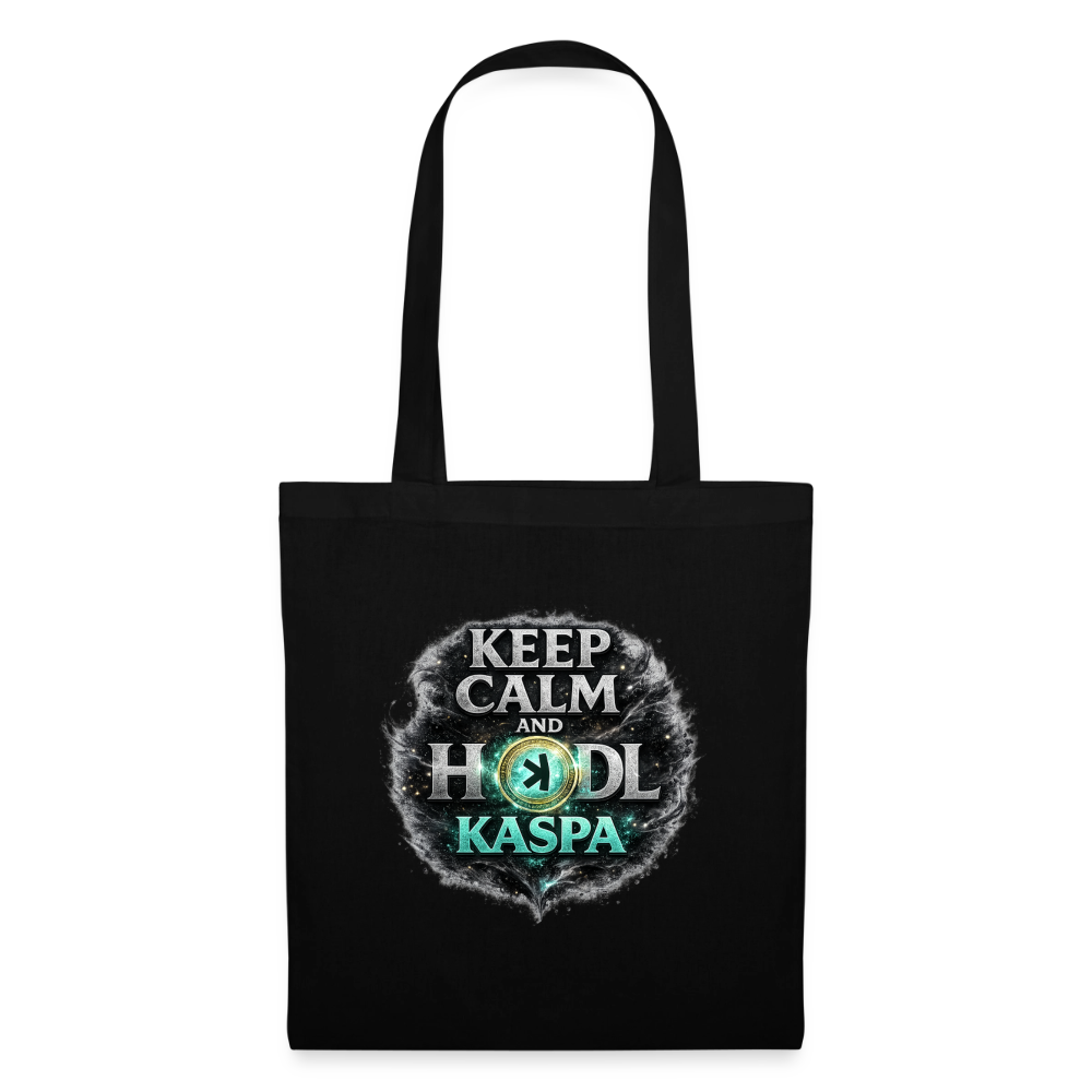 Keep Calm and Hodl Kaspa (Fan-Art) - Stofftasche - Schwarz