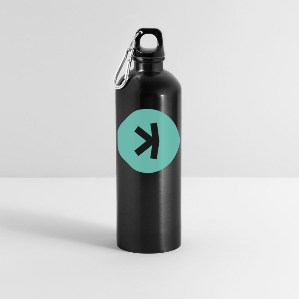 Kaspa Logo dunkel (Original) - Trinkflasche mit Karabiner 750 ml - Schwarz