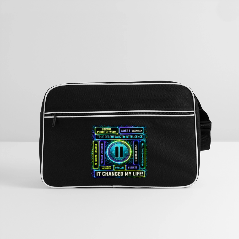 Qubic Changed Life (Fan-Art) - Retro Tasche - Schwarz/Weiß