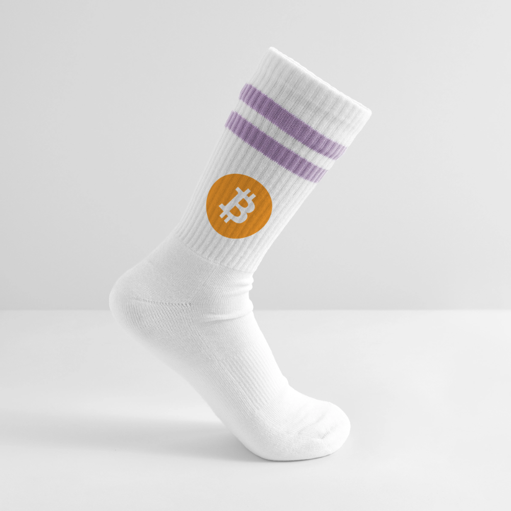 Bitcoin Logo (Original) - Tennissocken Premium - Weiß/Flieder 