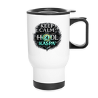 Keep Calm and Hodl Kaspa (Fan-Art) - Thermobecher - Weiß
