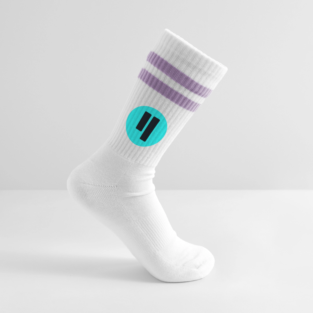 Qubic Logo (Original) - Tennissocken Premium - Weiß/Flieder 