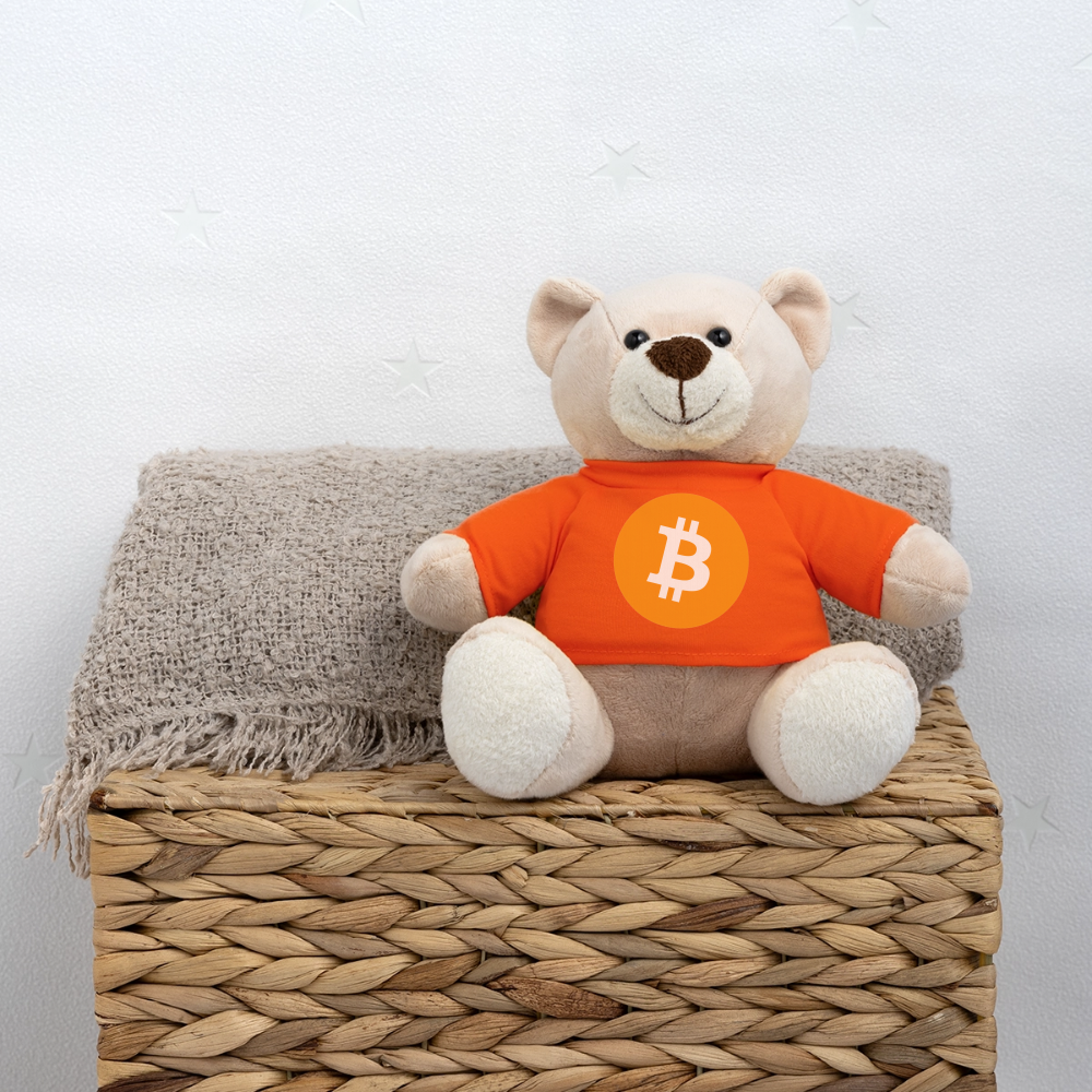 Bitcoin Logo (Original) - Teddybär - Goldorange