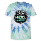 Keep Calm and Hodl Kaspa (Fan-Art) - Unisex T-Shirt Premium Tie Dye - Spiralblau
