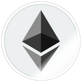 Ethereum Logo (Original) - Sticker 10 x 10 cm - Weiß glänzend