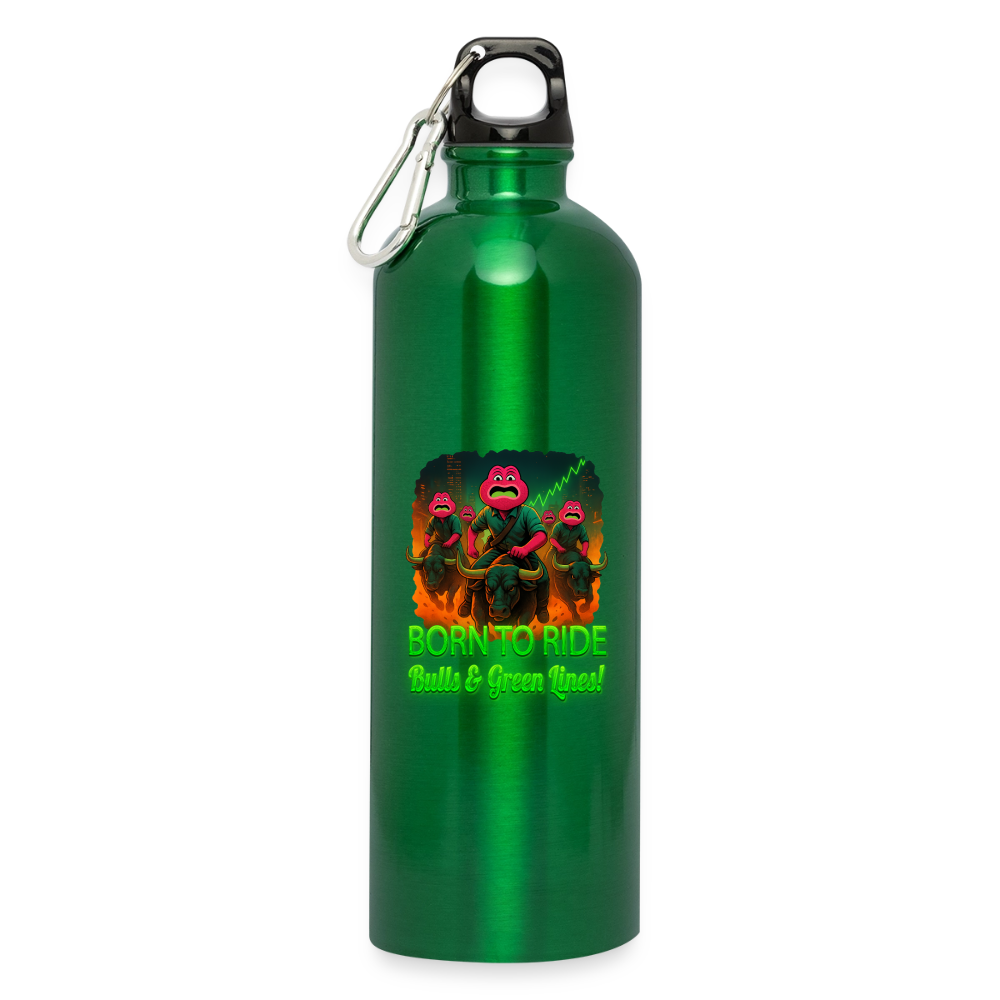Jerry Born to Ride (Fan-Art) - Trinkflasche mit Karabiner 750 ml - Kelly Green