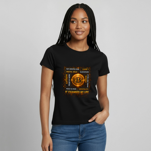 Bitcoin Changed Life (Fan-Art) - Damen T-Shirt - Schwarz