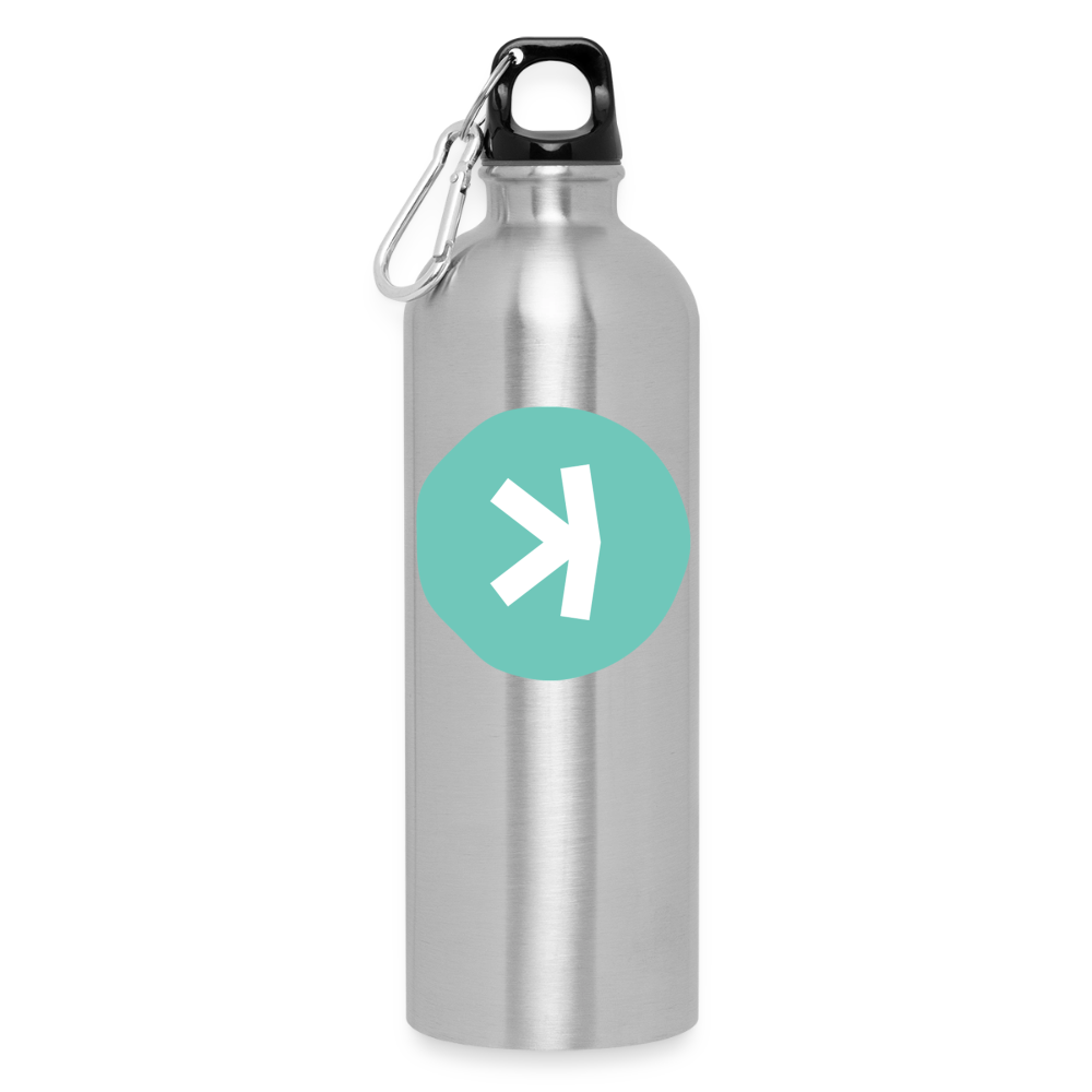 Kaspa Logo hell (Original) - Trinkflasche mit Karabiner 750 ml - Lightsilver