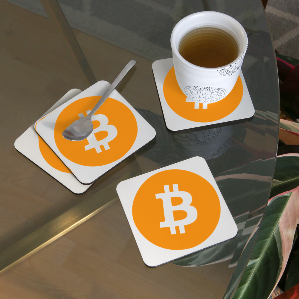 Bitcoin Logo (Original) - Untersetzer (4er-Set) - Weiß