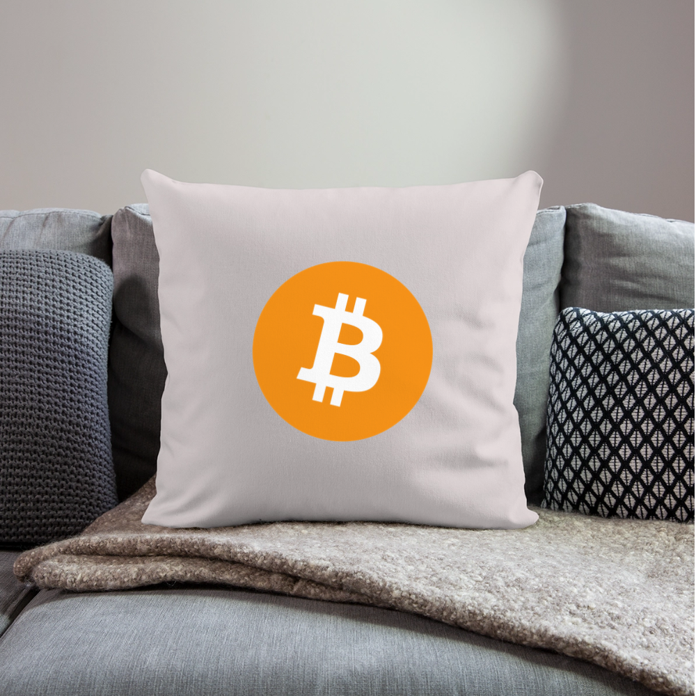 Bitcoin Logo (Original) - Polster 44 x 44 cm - helles Taupe