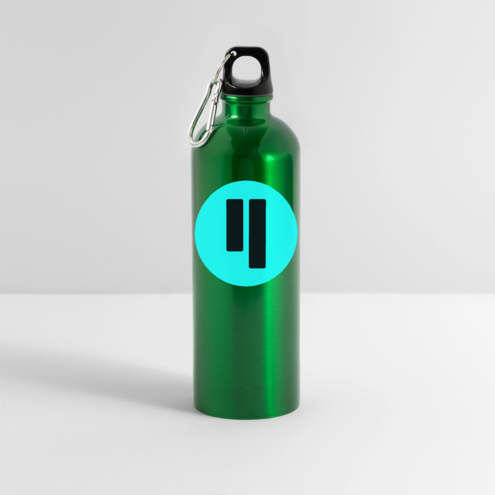 Qubic Logo (Original) - Trinkflasche mit Karabiner 750 ml - Kelly Green