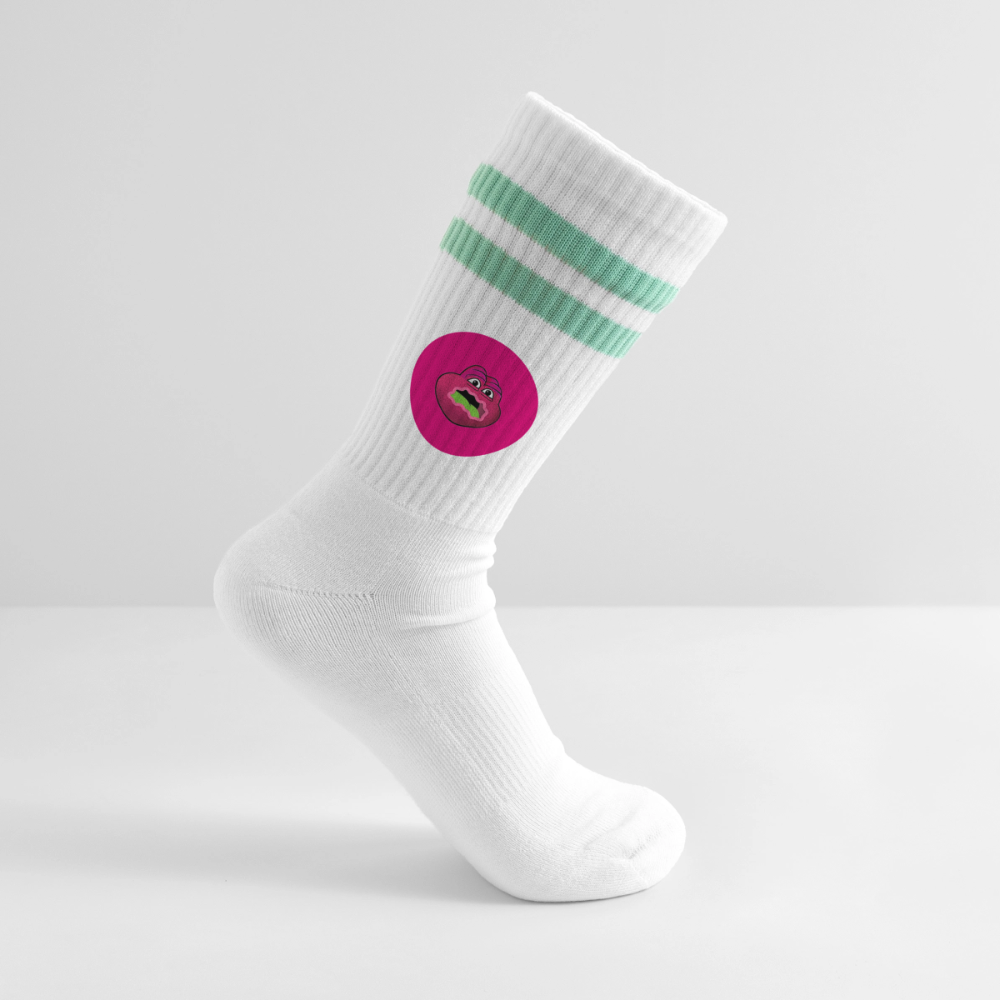 Jerry The Turtle Logo (Remix-Design) - Tennissocken Premium - Weiß/Mint