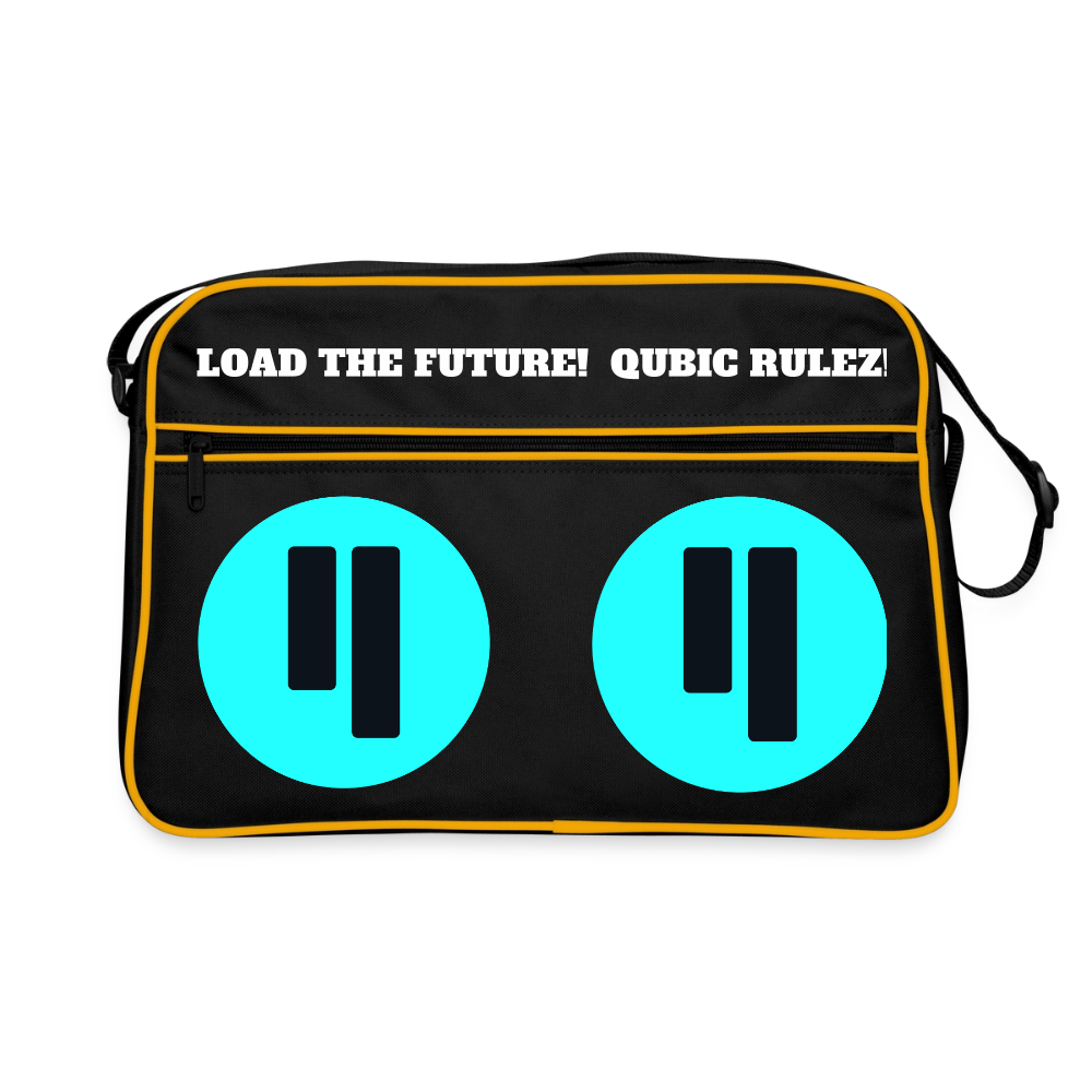 Qubic Rulez (Original) - Retro Tasche - Schwarz/Gold