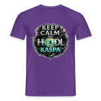 Keep Calm and Hodl Kaspa (Fan-Art) - Herren T-Shirt - Lila