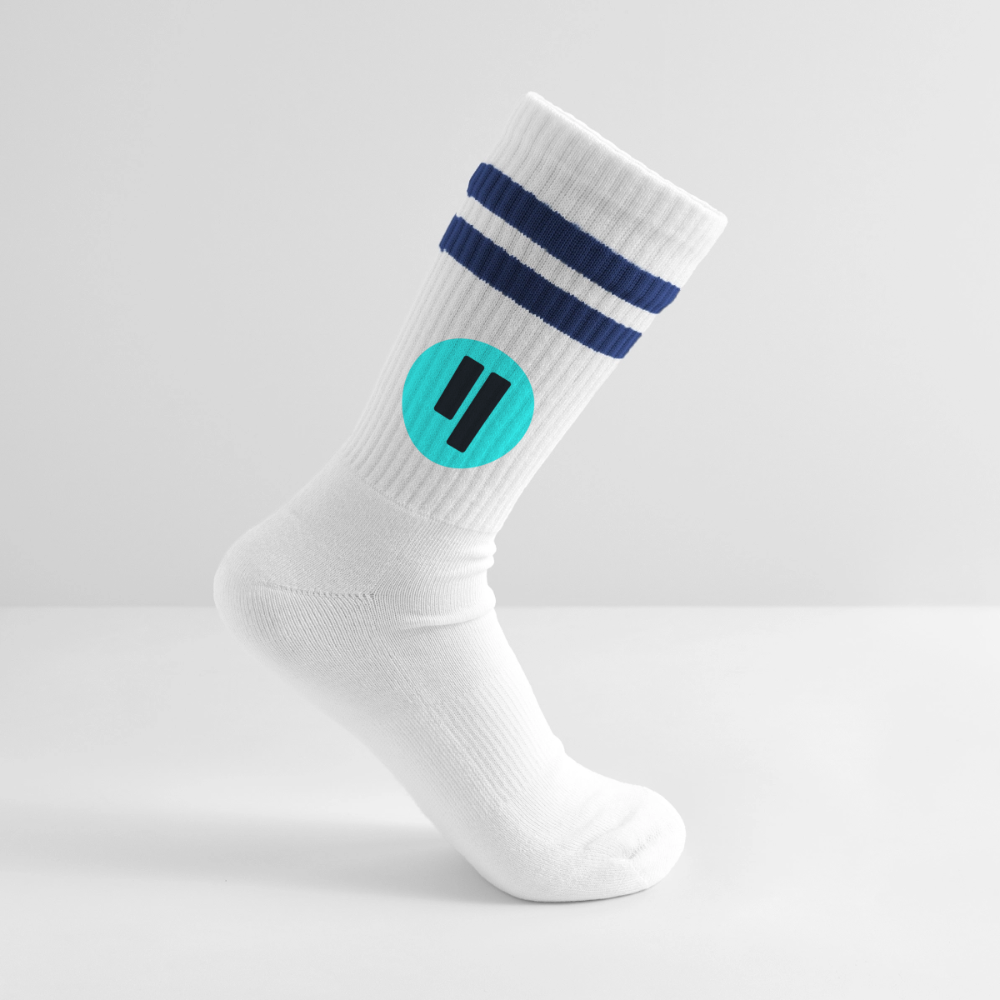 Qubic Logo (Original) - Tennissocken Premium - Weiß/Navy