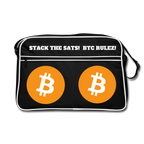 Bitcoin Rulez (Original) - Retro Tasche - Schwarz/Weiß