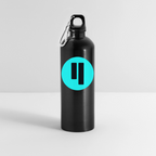 Qubic Logo (Original) - Trinkflasche mit Karabiner 750 ml - Schwarz