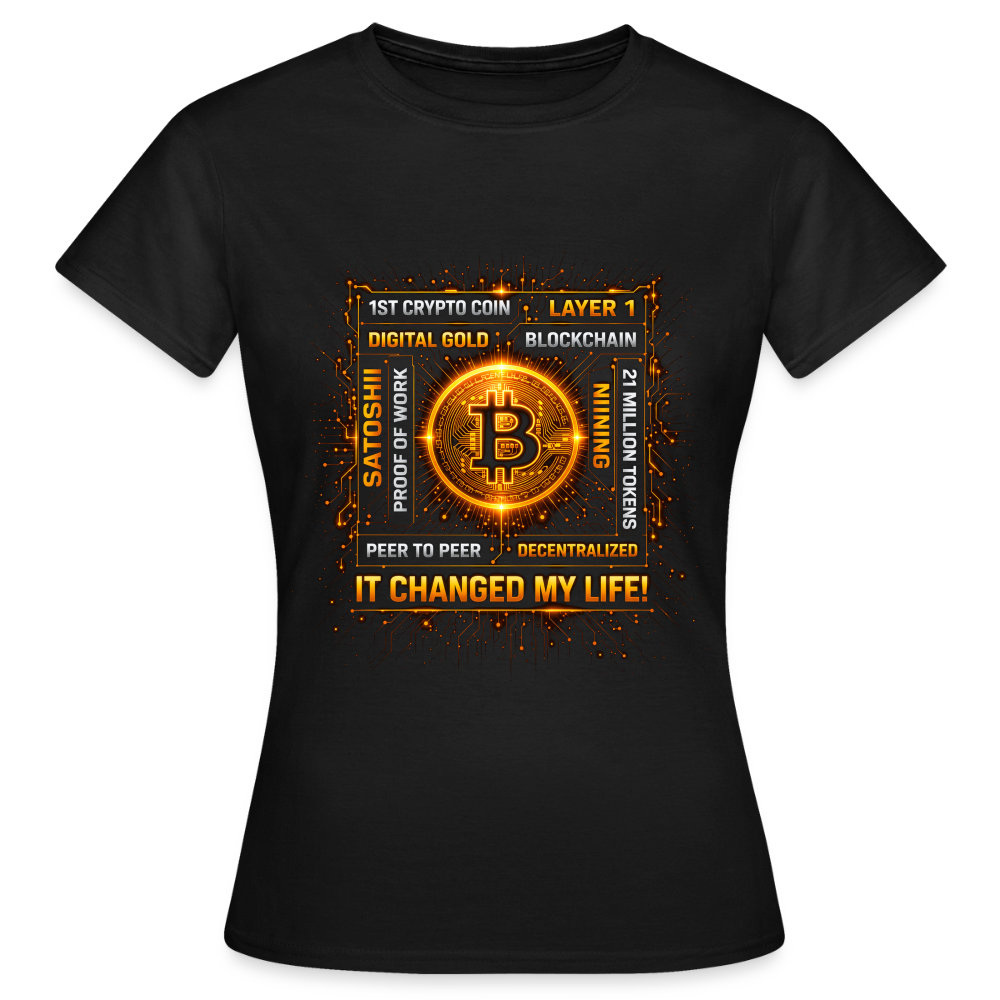 Bitcoin Changed Life (Fan-Art) - Damen T-Shirt - Schwarz