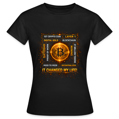 Bitcoin Changed Life (Fan-Art) - Damen T-Shirt - Schwarz
